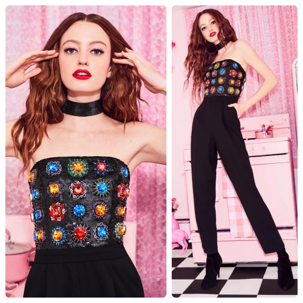 ALICE + OLIVIA Jeri Embellished Jumpsuit